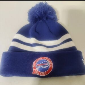 NWT New Era Buffalo Bills Beanie Cap; AFC East Division Champs; Cuff; Knit Blue